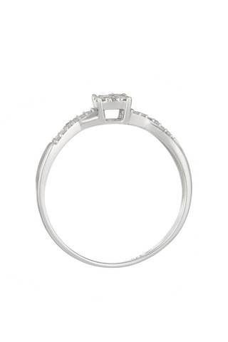 Solitaire Lismore Or blanc et diamants