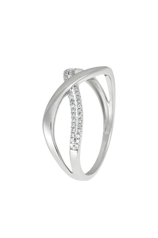 Bague Croisi Divin - Or blanc et diamants