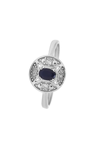 Bague Douce Nuit - Or blanc, diamants et saphir
