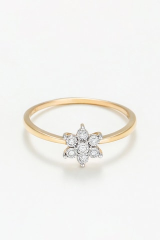 Bague Fleur sucrée 
Or jaune et diamants