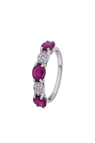 Bague Bruni - Or blanc, diamants et rubis