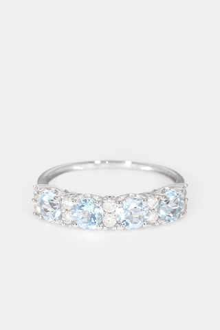Bague Cendrillon - Or blanc, diamants et topaze
