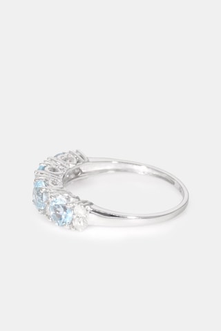 Bague Cendrillon - Or blanc, diamants et topaze