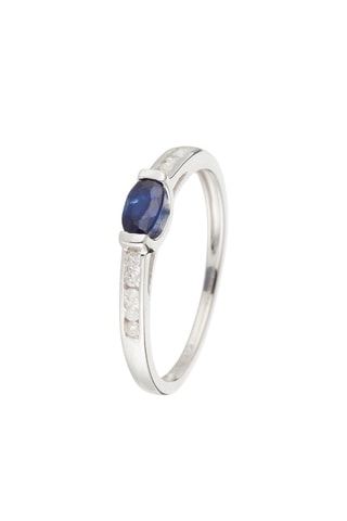 Bague Ganma - Or blanc, saphir et diamants