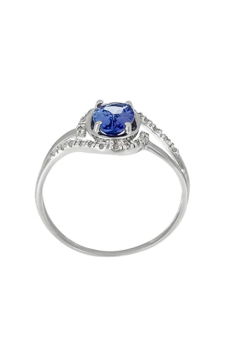 Bague - Or blanc, diamants et tanzanite