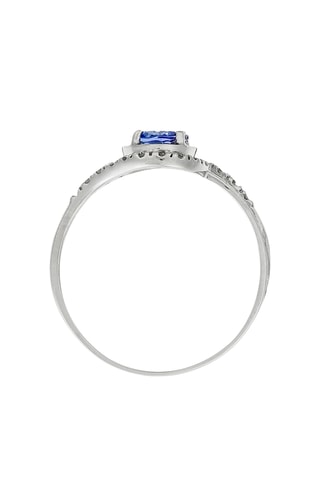 Bague - Or blanc, diamants et tanzanite