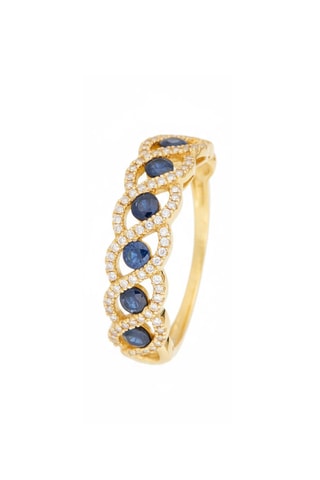Bague Tarlac - Or jaune, diamants et saphirs