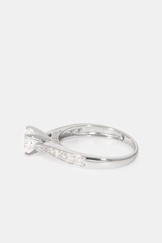 Bague Cléophée - Or blanc, diamants et topaze