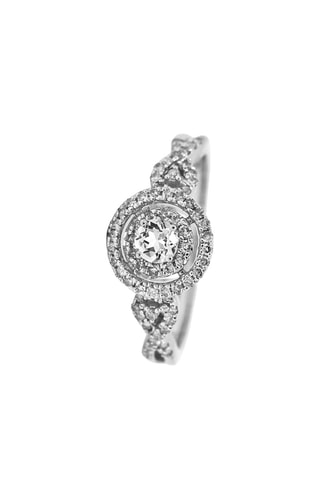 Bague Divine Or blanc, diamants et topaze