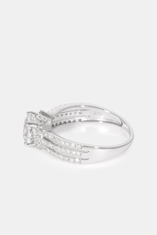 Bague Étincelante - Or blanc, diamants et topaze