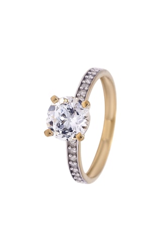 Bague Colombine - Or jaune, diamants et topaze