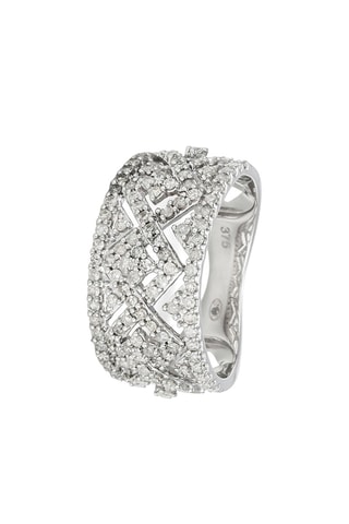Bague - 
Or blanc et diamants