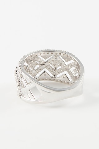 Bague - 
Or blanc et diamants