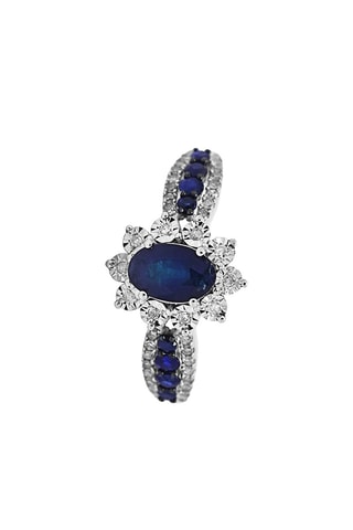 Bague Nuit Argentée - Or blanc, diamants et saphirs