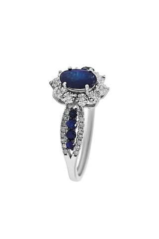 Bague Nuit Argentée - Or blanc, diamants et saphirs