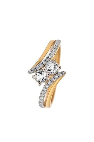 Bague Scintillante - Or jaune, diamants et topazes