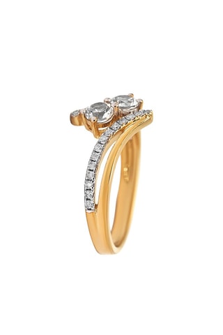 Bague Scintillante - Or jaune, diamants et topazes