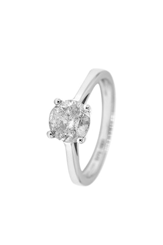 Solitaire Délicate - Or blanc et diamant