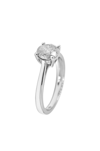 Solitaire Délicate - Or blanc et diamant