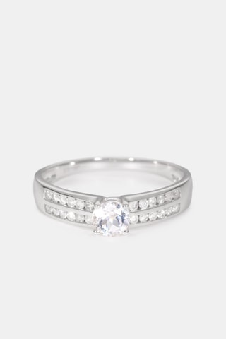 Bague Kwania - Or blanc, diamants et topaze