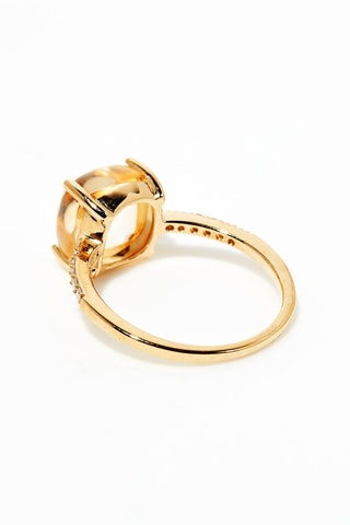 Bague Rose Dragée - Or jaune, diamants et citrine