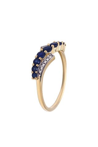Bague Féérie - Or jaune, diamants et saphirs