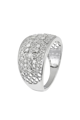 Bague Flower Explosion - Or blanc et diamants