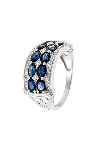 Bague Hanoï - Or blanc, diamants et saphirs