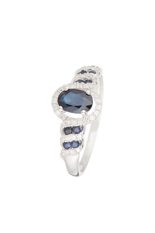 Bague Siquijor - Or blanc, saphirs et diamants