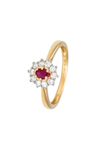 Bague Joal - Or jaune, rubis et diamants