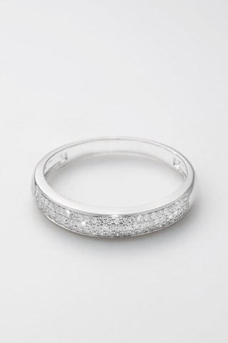 Alliance Le bonheur c'est toi - Or blanc et diamants