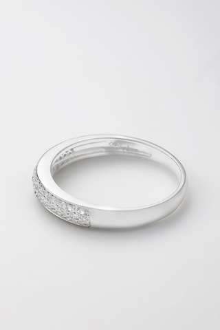 Alliance Le bonheur c'est toi - Or blanc et diamants