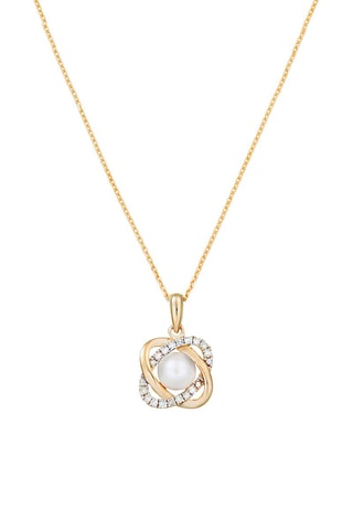 Pendentif Gostivar - Or jaune, diamants et perle de culture
