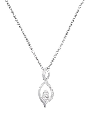 Pendentif Luna  Or blanc et diamants