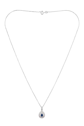 Pendentif Océane  -  Or blanc, saphir et diamants