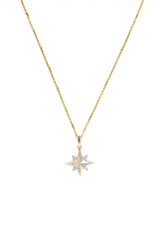 Pendentif Stellina - Or blanc, or jaune et diamants
