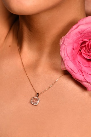 Pendentif Quartissime - Or rose, diamants et quartz rose