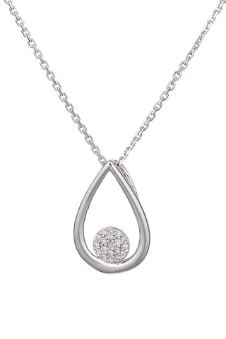 Pendentif Poire deluxe   Or blanc et diamants