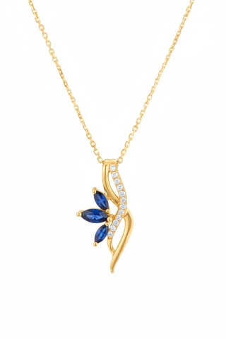 Pendentif - Or jaune, diamants et saphirs