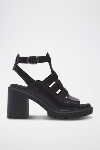 Sandales à talons en cuir - Noir