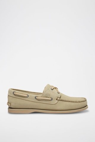 Chaussures bateau en nubuck - Beige