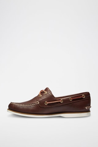 Chaussures bateau en cuir - Marron