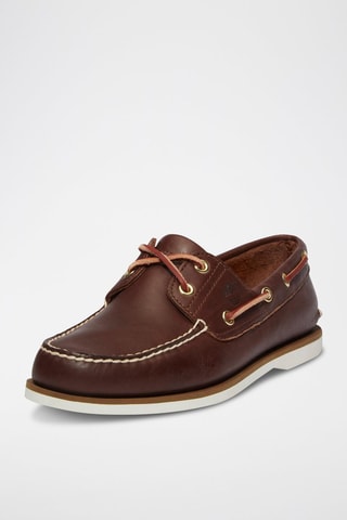 Chaussures bateau en cuir - Marron