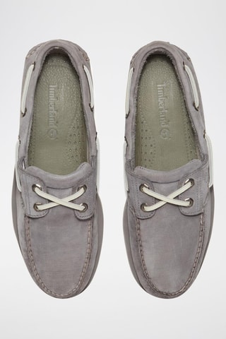Chaussures bateau en cuir - Gris