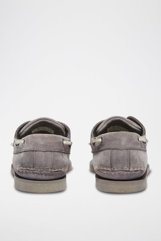 Chaussures bateau en cuir - Gris