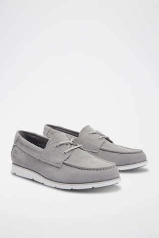 Chaussures bateau en nubuck - Gris