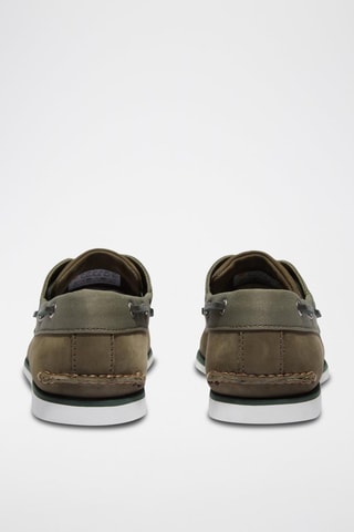 Chaussures bateau en cuir - Kaki