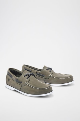 Chaussures bateau en cuir - Vert