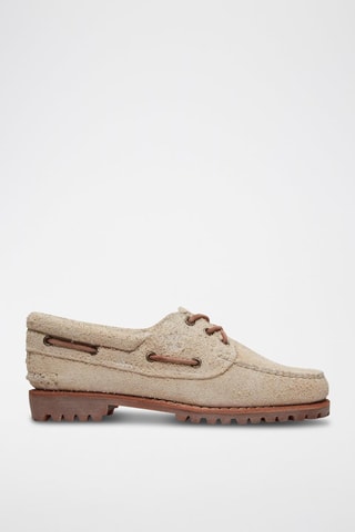 Chaussures bateau en nubuck - Beige