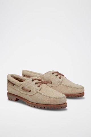 Chaussures bateau en nubuck - Beige